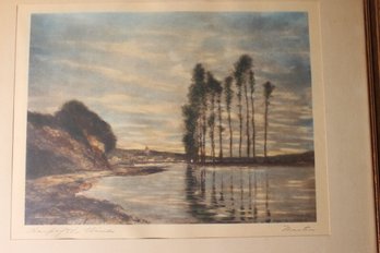 15x18 1895 Signed Harp Of The Winds Chromolithograph