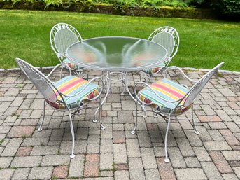 Iron Patio Table And 4 Chairs And Glass Top