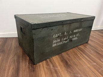 Vintage US Military Captains Trunk - Bridgeport, CT