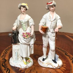 Two Lovely Porcelain Figures - Made In France For Carlin Comforts - Porcelaine De Paris - Very Nice Pieces