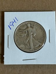 Beautiful 1941 Walking Liberty Half Dollar Silver Coin