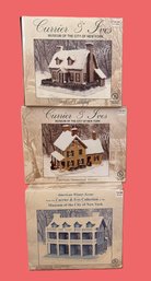 Three - The Heritage Village Collection Illuminated Porcelain Currier & Ives 19th Century American Life Scenes