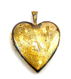 Vintage 14k GF Etched Heart Locket