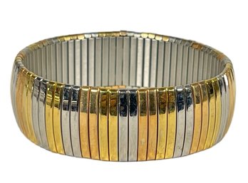 Tri Color Gold Plated Stainless Steel Expandable Bracelet