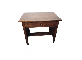 Stickley-style Solid Oak One-drawer Desk