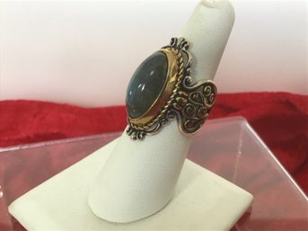 Large Sterling With Brass Accent Ring 1