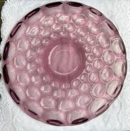 Vintage  Imperial Glass Provincial Amethyst Cake Plater Platter Bubble Thumbprint 12.5' No Issues
