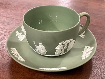 Wedgwood Jasper Green Cup And Saucer