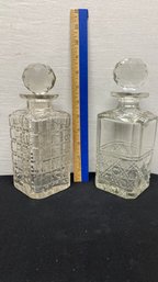 Pair Of Cut Glass Decanter