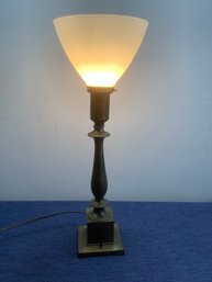 Table Lamp With White Glass Shade