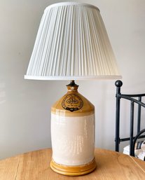 An Antique Pennsylvania Wine Crock, Fitted For Electricity As A Lamp