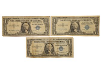 1957 One Dollar Silver Certificates With Blue Seal