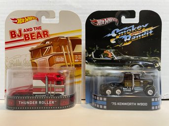 Hot Wheels /mattel  Pair BJ And The BEAR & SMOKEY And The BANDIT Die  Cast Trucks.(#143)