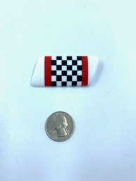 Vintage Checkered Flag Bar Brooch