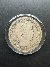 1915-D Barber Silver Half Dollar