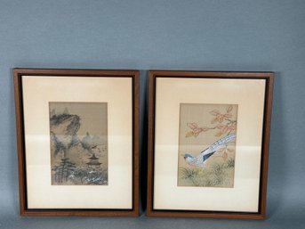 Vintage Guilin Li River & Bird Framed Prints