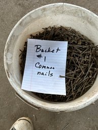 5 Gallon Bucket Of 2 1/2 Inch Common Nails Bucket #1