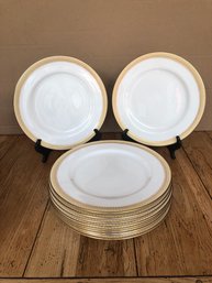 Set Of 12 Spode COUNTESS Dinner Plate With Gold Trim Rim 10 1/2'