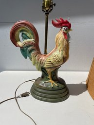Rooster Form Table Lamp, Artist Signed