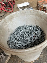 5 Gallon Bucket Of Galvanized Hanger Nails Bucket #2