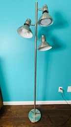 Brushed Nickel Style Three-Way Floor Lamp