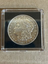 Beautiful 1921-S Morgan Silver Dollar In Plastic Case