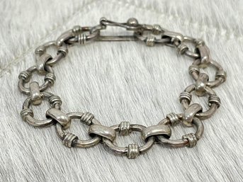 A Vintage Mexican Sterling Silver Chain Link Bracelet