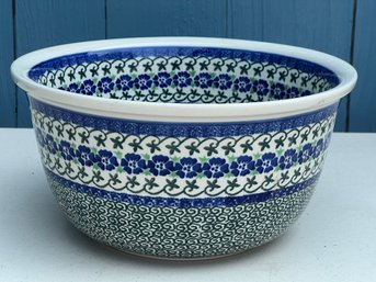 Handmade Polish Pottery Mixing Bowl