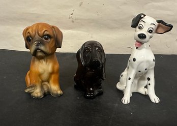 Disney Pongo Dalmatian Dog Figurine, Avon Baby Bassett Hound Dog Glass, Puppy Dog Figurine. LP/D3
