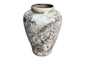 Incredible Hand Carved Ceramic Pot By Award Winning Laguna Pueblo Native American Artist, Sally R. Garcia