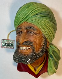 Bossoms England Punjabi Chalkware Hanging Wall Bust