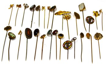 Lot Of Approximately 29 Victorian And Later Stickpins Including One Of A Fish