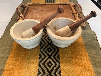 Mexican Wool Runner, Mortar & Pestle Group