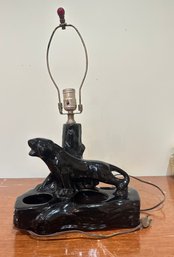 Authentic Mid Century Modern , Black Panther TV- Top Lamp With Planter, Vintage Lamp