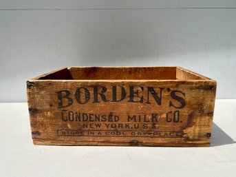 Antique Borden's Challenge Brand Condensed Milk Wooden Crate