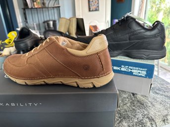 2 Pair Mens Shoes NEW IN BOXES   - ROCKPORT AND SKECHERS WORK