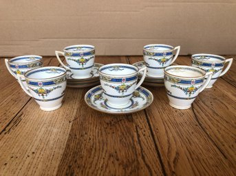 Set Of 7 Minton Princess England Cups & Saucers - 1924