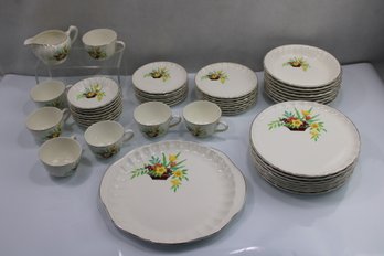 Vintage W.S George Dinnerware Lot 50 Pcs  Light Use. Some Imperfections And Minor Scratches