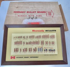 Vintage HORNADY Bullet Ammunition Display Board With Original Shipping Box 14' X 22'