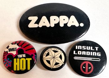 4 Vintage Pins: Frank Zappa, Deadpool, The White Star Line Shipping Company & More