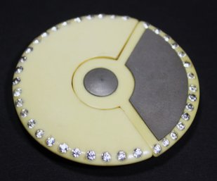 Art Deco Plastic Rhinestone Circular Belt Buckle