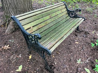 Wood & Iron Outdoor Bench