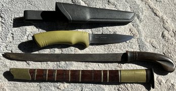 Original Vintage Indonesian GOLOK Dagger And Swedish MORAKNIV Survival Knife