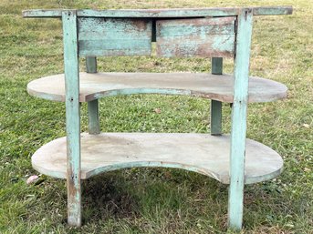 A Vintage Kidney Form Vanity - Or Rustic Party Bar!