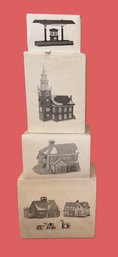 4 - The Heritage Village Collection Porcelain Currier & Ives 19th Century American Life Scenes - 3 Illuminated