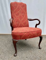 Queen Anne Style Arm Chair - Paisley Upholstered