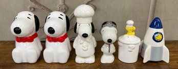 Lot Of Snoopy And Woodstock Salt And Pepper Shakers