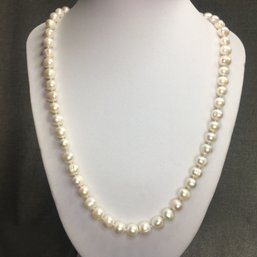 Wonderful Genuine Cultured Baroque Pearl Necklace With Sterling Silver Clasp With Gold Overlay - Brand New