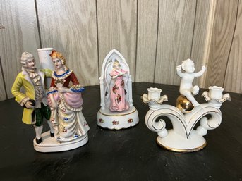 Trio Of Vintage Porcelain Decorative Items