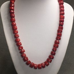 Incredible Brand New Chunky Red Coral Necklace With Sterling Silver Clasp - $595 Retail Price - Beautiful !